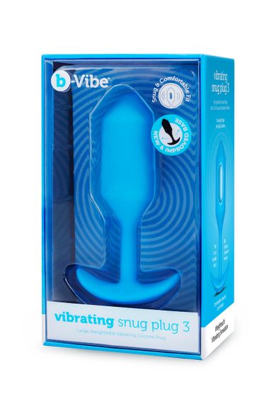 Анальная пробка с вибрацией b-Vibe VIBRATING SNUG PLUG размер L, синяя Sex Aura | Зображення 5