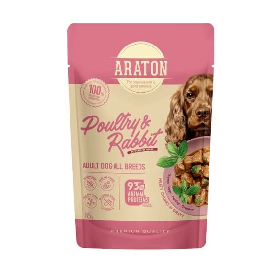 Вологий корм для собак з птахом та кроликом Araton Dog Poultry And Rabbit, 85 гр