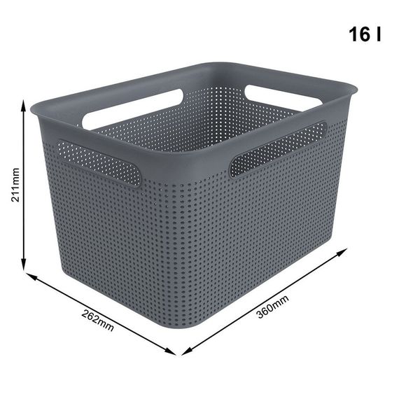Кошик для зберігання Rotho (Рото) Brisen 16 л (10239) Сірий | Зображення 1