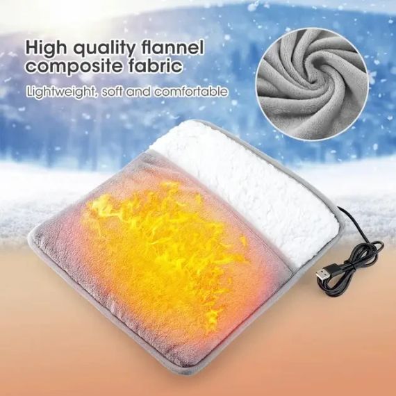 Портативна фланельова грілка для ніг з електричним підігрівом Foot warmer XL-997 Килимок з USB підігрівом | Зображення 2