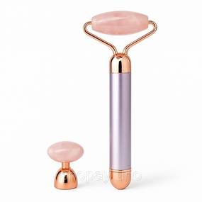 Масажер ролик електричний для особи Facial Roller Massager. Колір бежевий NX-65