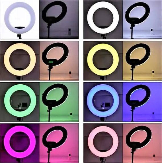 Кільцева LED лампа RGB MJ38 38см 220V 1 крепл.тел USB + пульт | Зображення 2