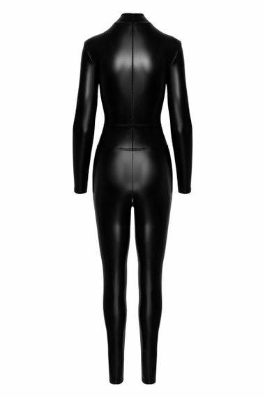 Комбинезон виниловый Noir Handmade F319 Caged с мокрым эффектом wetlook Черный L | Зображення 4