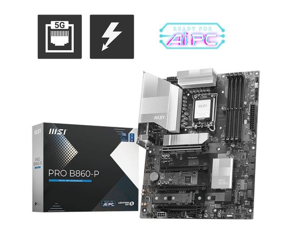Материнcкая плата MSI PRO B860-P s1851 B860 4xDDR5 M.2 HDMI DP ATX 911-7E41-002 | Зображення 4