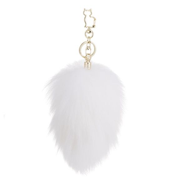 Металева анальна пробка — кролячий хвіст LOCKINK SEVANDA White Bunny-Tail Anal Pear-shape Plug | Зображення 4