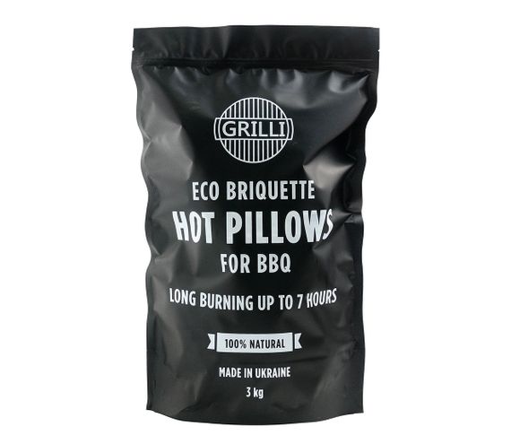 Деревно-вугільний екобрикет Hot Pillows 3 кг GRILLI 777777 Код: 010482 | Зображення 1