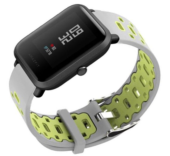 Спортивний ремінець Primo Perfor Classic для годинника Xiaomi Huami Amazfit Bip / Amazfit GTS - Grey&Green | Зображення 1