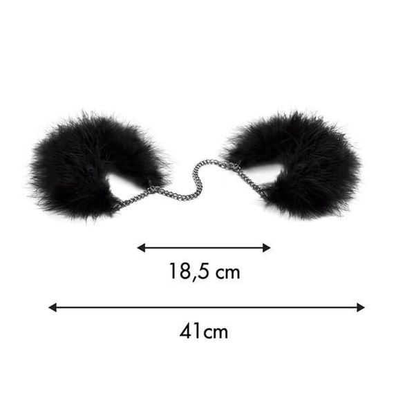 Пухнасті наручники Bijoux Indiscrets Za za zu feahter handcuffs Чорні One Size | Зображення 3