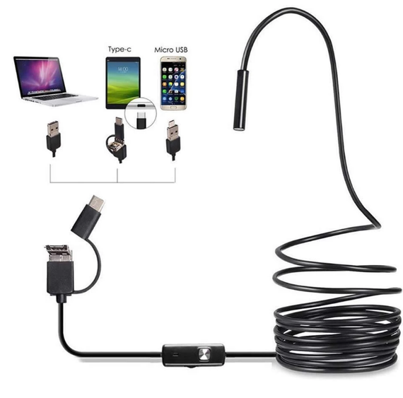 USB камера гнучкий ендоскоп Primo 5.5 mm / 3.5 m Type-C / MicroUSB для телефону Android | Зображення 1