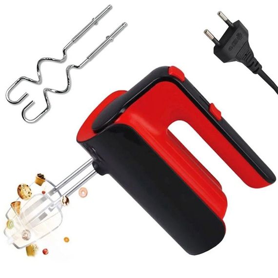 Ручний міксер для кухні 800Вт, 5 швидкостей, Domotec R6653R / Кухонний міксер зі змінними насадкми