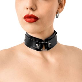 БДСМ-нашийник з кільцем Art of Sex - Martina Collar with ring, натуральна шкіра, колір чорний Sex Aura