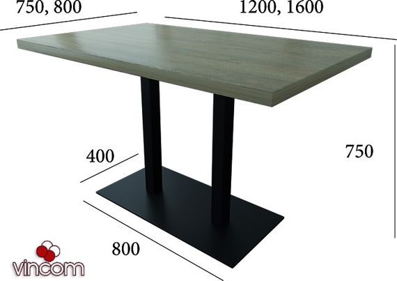 Стол Metall-design Тренд 1 двойной 7501600800 | Зображення 2