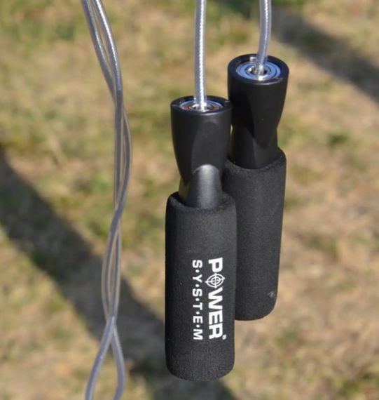 Скакалка швидкісна з підшипниками Power System PS-4004 Speed Jump Rope 2,8 м (PS-4004_Black-Steel) | Зображення 4