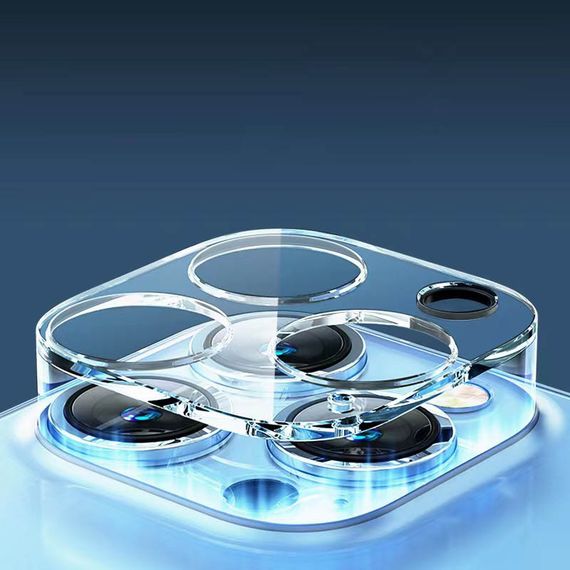 Захисне скло на камеру Full Block (тех.пак) для Apple iPhone 13 Pro (6.1") / 13 Pro Max (6.7") Прозорий | Зображення 2