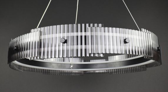 Люстра світлодіодна підвісна LED світильник для квартири на стелю лед 27942 Чорний 30-100х61х61 см. | Зображення 6