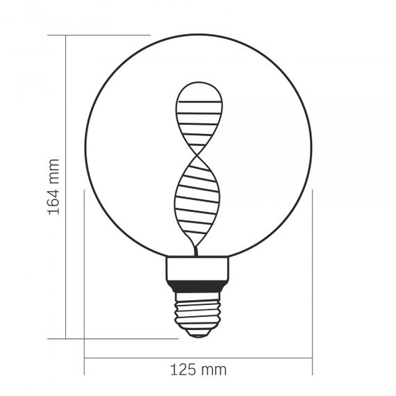 LED лампа VIDEX Filament VL-DNA-G125-C 3.5W E27 1800K | Зображення 2