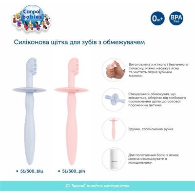 Детская зубная щетка Canpol babies с ограничителем - розовая (51/500_pin) | Зображення 6