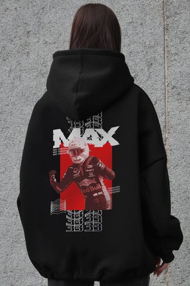 Оверсайз худі толстовка на флісі з капюшоном та принтом Without Max Black | Зображення 4