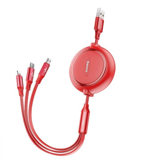 Універсальний кабель 3-in-1 Baseus Golden Loop Micro / Lightning / Type-C 3.5A 1.2m CAMLT-JH (33735-01_169) | Зображення 1