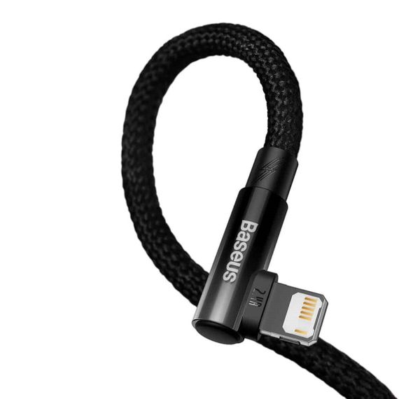 Кабель Baseus MVP 2 Elbow-shaped Fast Charging Data Cable USB to iP 2.4A 1m Black | Зображення 2