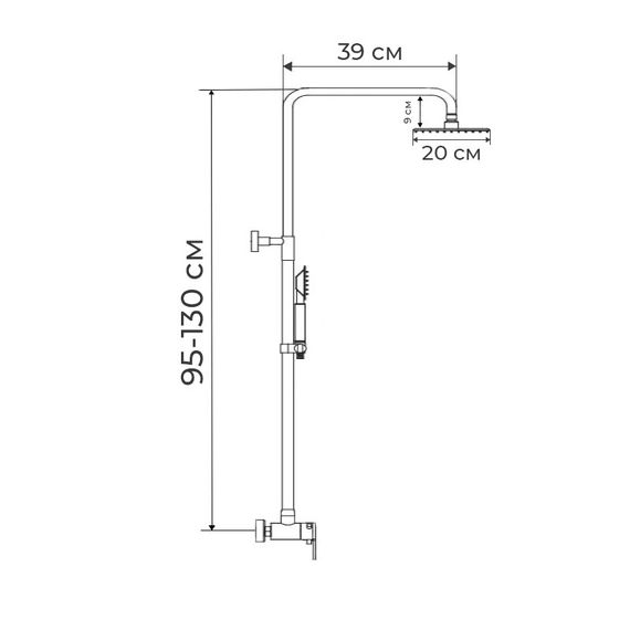 Душова колона зі змішувачем для душ. кабіни (нерж.сталь) Mixxus SUS-003-J (SS0020) | Зображення 1