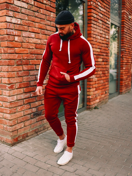 Костюм Лампас Зима бордо-білий S XL | Зображення 1