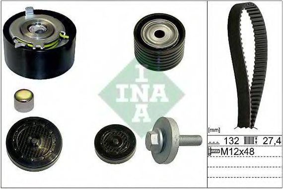 Комплект ременя ГРМ RENAULT (Вир-во INA) INA 530063910 на RENAULT MEGANE CC (EZ0/1_)