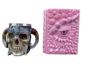 Подарунковий набір Кухоль 3D Рогатий Череп і Блокнот 3D «Дракон Єдинорога»