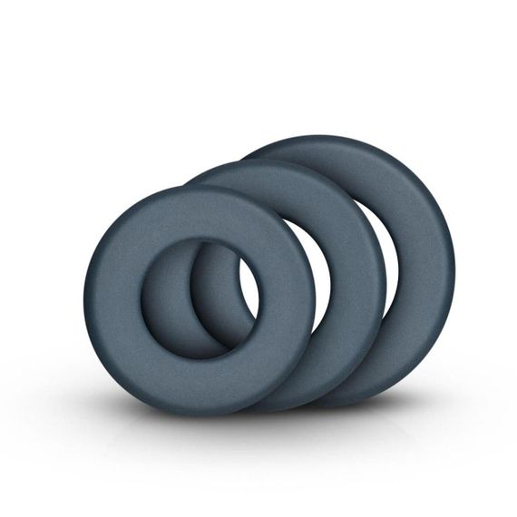 Набір ерекційних кілець Boners 3-Piece Hefty Cock Ring Set, діаметр 3,2 см, 3,8 см та 4,5 см Sex Aura | Зображення 1