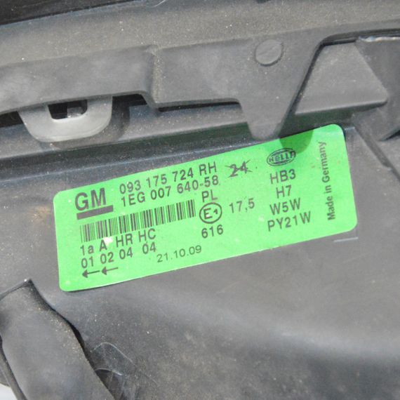 Фара права Opel Astra G 1998-2004 Фара передня права Опель Астра Г 093175724 1EG007640 | Зображення 4