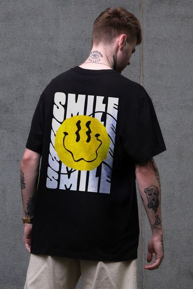 Оверсайз футболка з принтом Without Smile Black