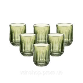 Набор стаканов 6 штук по 250 мл стеклянные зеленый HP4147