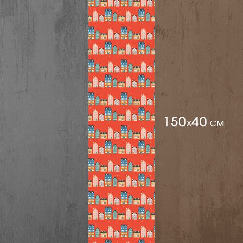 Доріжка на стіл Будиночки 150x40 см (DR__23NG013) | Зображення 2