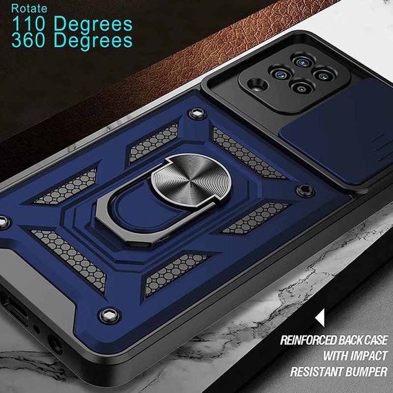 Ударостійкий чохол Camshield Serge Ring для Samsung Galaxy M53 5G TPU+PC, Шторка на камеру, Синій | Зображення 4