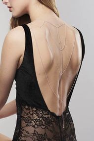 Цепочка для спины Bijoux Indiscrets Magnifique Back and Cleavage Chain украшение для тела, Серебристый