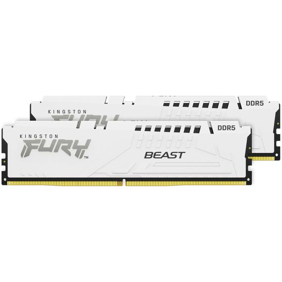Модуль пам'яті для комп'ютера DDR5 32GB (2x16GB) 5200 MHz Beast EXPO White Kingston Fury (ex.HyperX) (KF552C36BWEK2-32) | Зображення 1