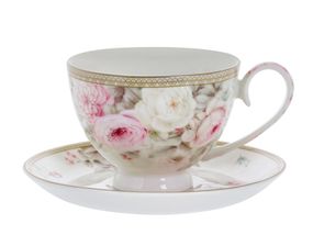 Чайний подарунковий фарфоровий набір Англійська троянда 2 предмети 250 мл