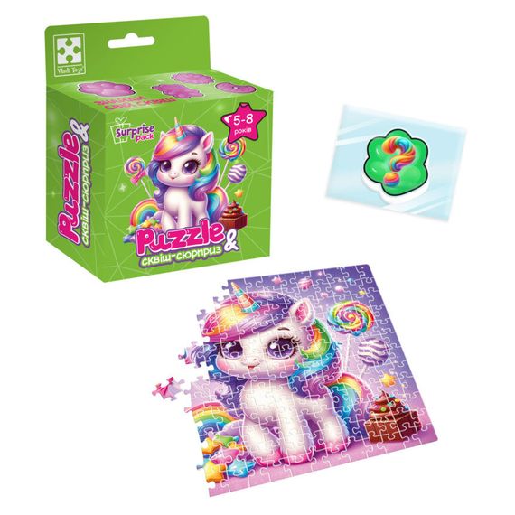 Дитячі пазли з сюрпризом "Єдиноріжка"2 VT8030-02, 180 деталей | Зображення 1