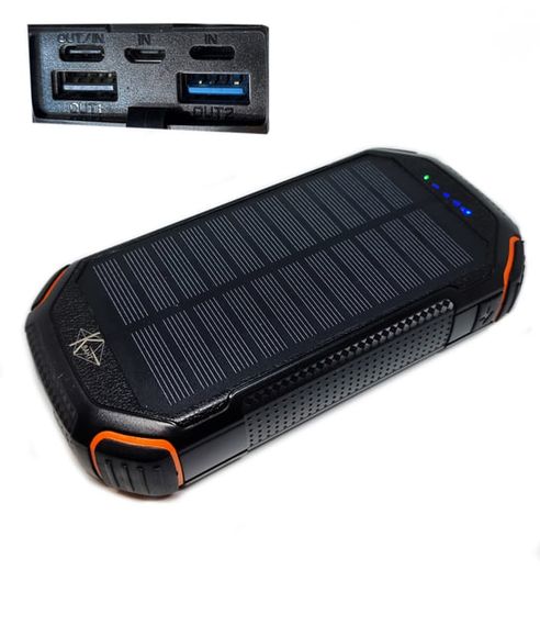 УМБ PowerBank із сонячною панеллю, повербанк КВАНТ WSC31-3 30000mAh