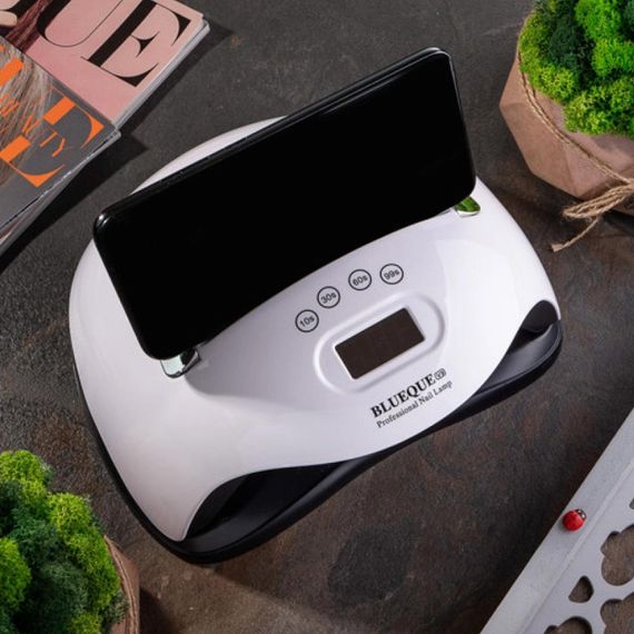 Лампа для манікюру LED + UV з підставкою для телефону, 168 Вт, SUN BQ-V9 / Настільна лампа для сушіння гель лаку | Зображення 1