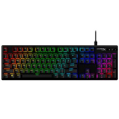 Клавіатура механічна HyperX Alloy Origins PBT 104key, Red, USB-A, EN/UA, RGB, чорний (639N3AA)