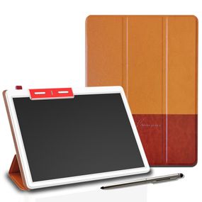 Планшет для рисования LCD color blocked 10,1 дюймов with leather case Brown / Dark Brown