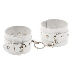 Наручники Leather Double Fix Hand Cuffs, White Sex Aura