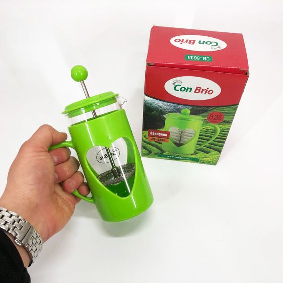 Френч-прес Con Brio CB-5635 350 мл, Незвичайний заварник для чаю, Заварювальний чайник, Френч-прес з ручкою | Зображення 4