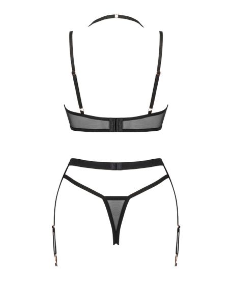 Комплект з поясом для панчох Obsessive Selinne set Чорний XS/S | Зображення 5
