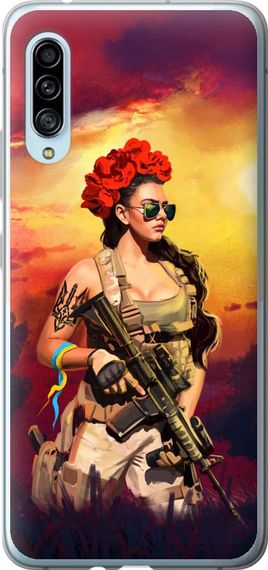 Чехол на Samsung Galaxy A90 5G Украинка с оружием "5316u-1800-17620"