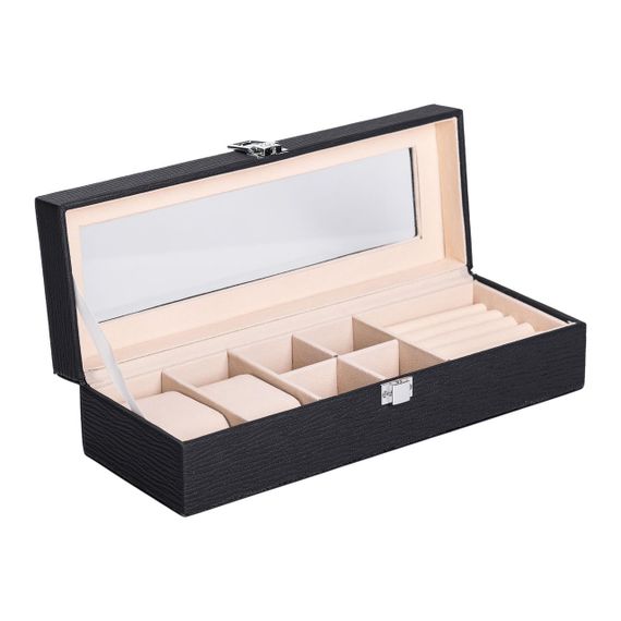 Скринька для прикрас із еко шкіри 31×11×8 см органайзер для ювелірних виробів HP-5-5B | Зображення 2
