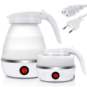 Складной силиконовый электрочайник 600 мл, YS-2008, Белый / Портативный дорожный мини-чайник
