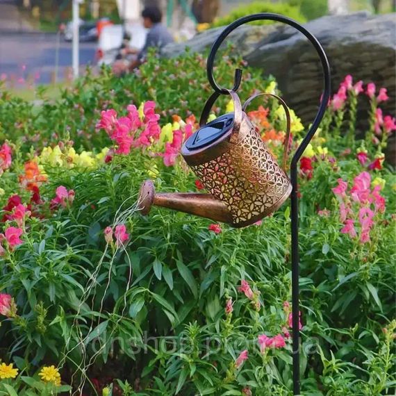 Садовый светильник на солнечной батарее "Лейка" 80см, Fairy lamp / Декоративный LED фонарь для сада | Зображення 6