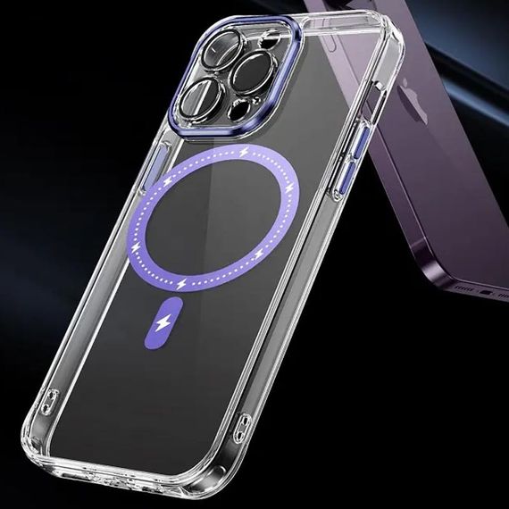 Чехол TPU+PC Colorful with MagSafe для Apple iPhone 12 Pro Max (6.7") Purple | Зображення 7